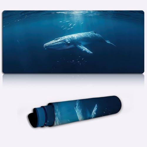 Alfombrilla de ratón de 800x300x4mm con impresión digital de ballena y base antideslizante