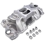 TEKKOAUTO Aluminum Dual Plane Air Gap Intake Manifold 22026 Replacement for Chevy Small Block V8 GEN. I 1955-1986 52026 82026