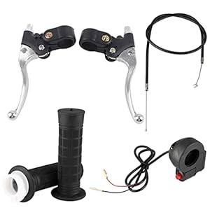 Akozon 7/8 inch Handgrepen Kill aan/uit Schakelaar Gashendel Remhendels Kit voor Pocket Bike Mini Motorfiets en 22 mm Stuur