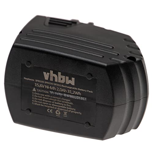 vhbw Battery Replacement for Hilti SFB155, SFB150A, SFB150, SFB151 for Power Tools (2000 mAh, NiMH, 15.6 V)