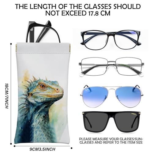 Image of 2 PCS Glasses Eyeglass Sunglasses Case Pouch Soft PU Leather Cute Aesthetic with Cleaning Cloth for Boys Men Man