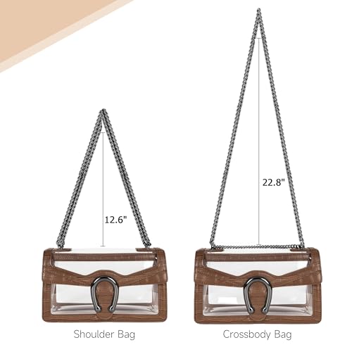 Image of Joryin Women's Stadium Approved Crossbody Bag for Women, Small Clear Bag Shoudler Purse with Chain Strap