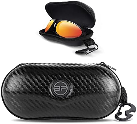BLUPOND Sunglasses Case Semi Hard EVA Shell with Metal Hanging Hook Belt Clip Sun Glasses Storage