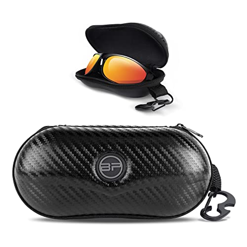 BLUPOND Sunglasses Case Semi Hard EVA Shell Metal Hanging