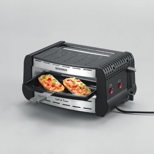 Severin GT 2802 Gourmet Grill & Toast/Brushed Stainless Steel Grey/Toaster and Grill Home & Kitchen