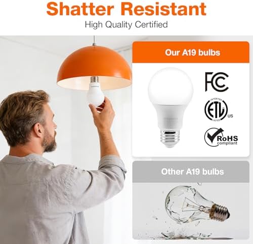 Sylvania ECO LED Light Bulb, A19, 100W Equivalent, Efficient 14.5W, 7 Year, 1450 Lumens, Frosted, 5000K, Daylight - 6 Pack (40884) - 4