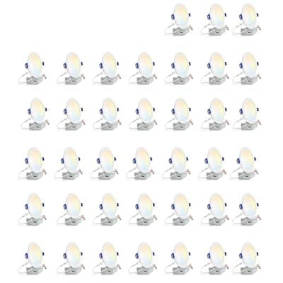 zouzai 38 Pack 6 Inch Ultra-Thin LED Recessed Ceiling Light with Junction Box 5CCT Adjustable Dimmable