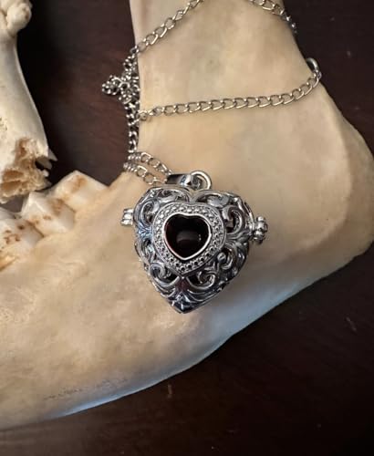 Heart Locket Victorian style - BloodVial Necklace & Anticoagulant - 32 inch Necklace BloodBond love forever2