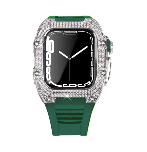 Kit modification luxe Apple Watch en diamant et caoutchouc