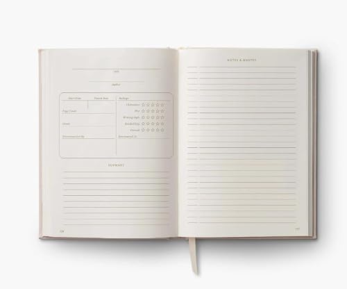 RIFLE PAPER CO. Book Club Embroidered Book Journal, Keep Notes, Daily Events and Personal Area to Capture your Thoughts, Perfect for a Keepsake Journal or Diary - Thumbnail 4