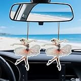 2 peças 2D cintilante dançarina de balé pingente acrílico mochila feminina espelho retrovisor automático enfeites de decoração acessórios de decoração (estilo C, 25,5 x 6,6 cm)