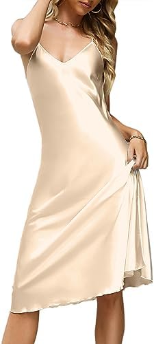 Litherday Silk Nightgown for Women Long Satin Slip Dress Nightdre...