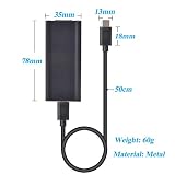REVODATA 25 W Gigabit PoE na USB-C przetwornik sterownika do telefonu/tabletu, wyjście zasilania PoE na typ C z Ethernet 2 w 1, 5 V/9 V/12 V/15 V/20 V adaptacyjne wyjście, Plug & Play (GPD2CAT-20V)