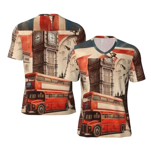 Stylish Athletic Sports Jersey Collage-Icons-of-London Men's Rugby Jersey Medium Black