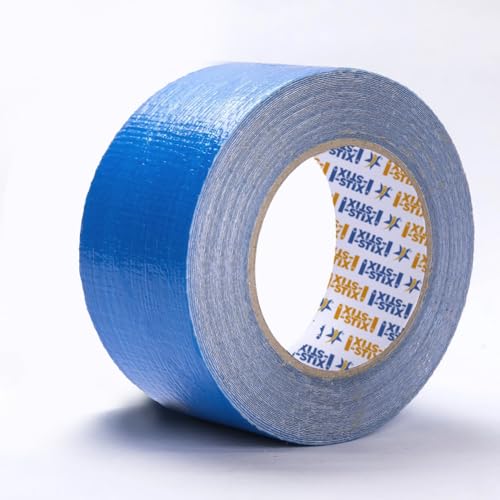 Image of HDPE Tarpaulin Repair Tape Waterproof Heavy Duty Duct Tape for Leak Fix Roof Tent Plastic Sheet Patch Strong Adhesive Weatherproof Outdoor Repair Tape Roll (Blue 60Y)
