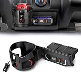 OPPLIGHT ハイエース パーツ内装 増設電源ユニット QC3.0 USB Type-C シガーソケット スマホ充電 急速に同時充電 ドリンクホルダー付 電圧計付 200系 ハイエース/レジアスエース 1～8型 対応 専用設計 ピッタリ カスタムパーツ ドレスアップ HIACE200 アクセサリー コンソール ゴミ箱 純正灰皿と交換 取付簡単 シガーソケット増設分配器