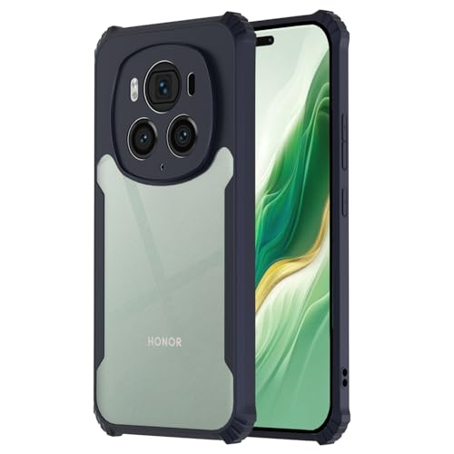 Image of Pikkme Crystal Clear Transparent Back Cover | Ultra Hyrbid | Full Camera Protection | Raised Edge | Bumper Case for Honor Magic 6 Pro 5G (Blue)