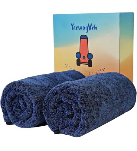 YeewayVeh 2-Pack Long-Reach Pro Drying Towels, 48"x32" Extra Large, Blue - image 1