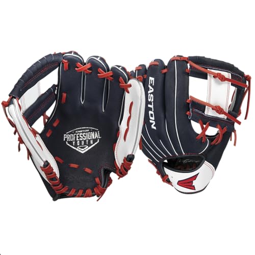 Easton | PROFESSIONAL YOUTH Baseball Glove | 10″ | LHT | Navy/White/Red | I Web | PY10BR