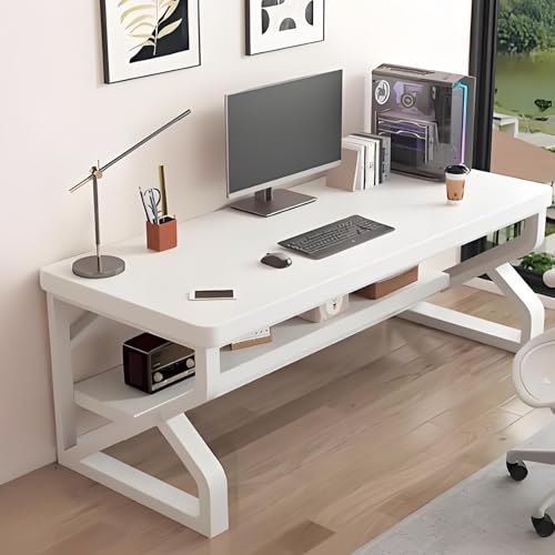 BDYSWD パソコンデスク ゲーミングデスク 机 pcデスク パソコンデスク木製 25mm厚のカウンタートップ 天然無垢材 厚めの炭素鋼製テーブル脚 安定した耐荷重 ダブルホールデザイン 防水性と防汚性 組み立てが簡単 ダブルゲームテーブル 勉強 仕事