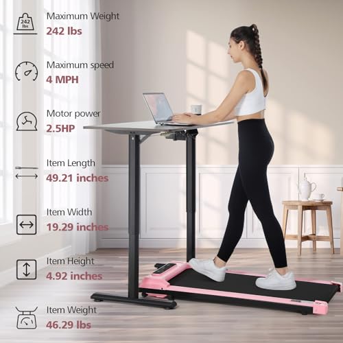 Image of FUNMILY Walking Pad with Incline 8%, 3.5HP Under Desk Treadmills for Home Office Apartment Dorm, 400lbs Capacity, LED Display, Portable Compact Space-Saving Design, Quiet Walking Pad Treadmill