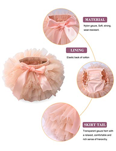 Image of Baby Girls Tutu Bloomers Diaper Cover Cotton Tulle Bloomers and Headband Set