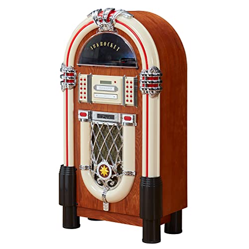 Arkrocket Full Size Jukebox Vinyl Record Player Bluetooth USB SD CD Player Radio Retro Turntable Classic Jukebox (Taurus - Classic)