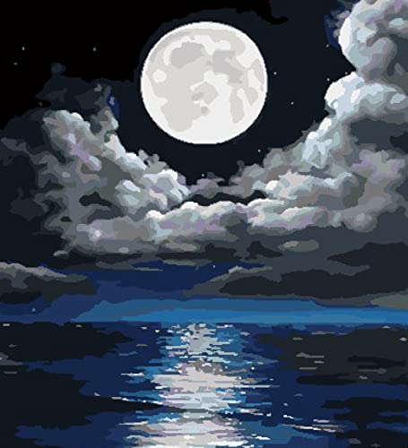 Peinture au diamant 5D lune de mer pour sublimer votre salon en mosaïque