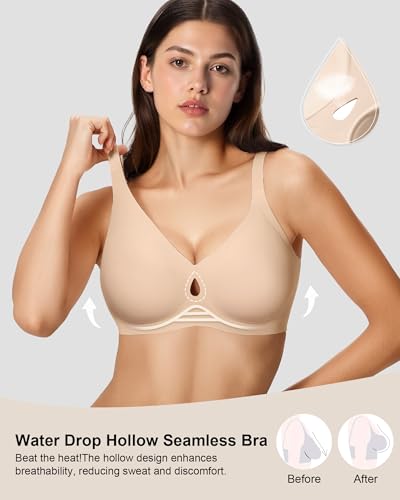 Image of Wireless Bras for Women No Underwire Jelly Push Up Wave Seamless Full Coverage Bralettes Support Lift Everyday Bra
