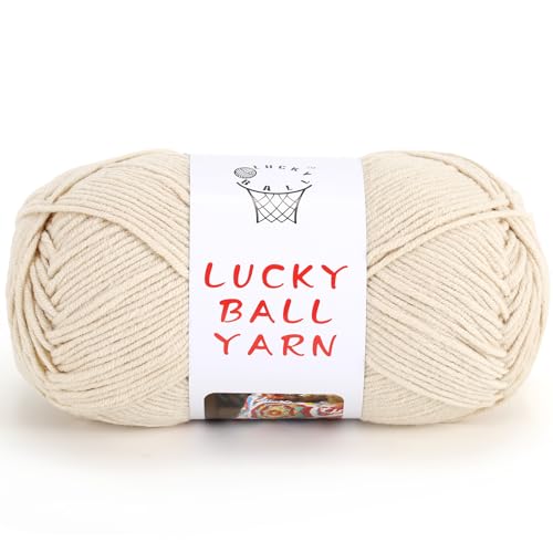 Image of LUCKY BALL Milk Cotton Yarn, 100g / 240 yd 60% Cotton 40% Acrylic #2 Fine Sport Yarn, Soft Crochet & Knitting Yarn for Amigurumi Dolls, Baby Items, Flowers, Hats, Sweaters, Blankets(Apricot).