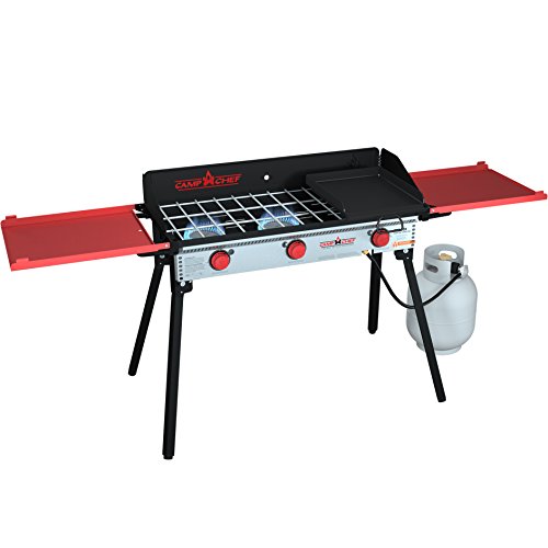 Camp Chef PRO90X Three-Burner Camp Stove with Professional SG14 Griddle - Bundle