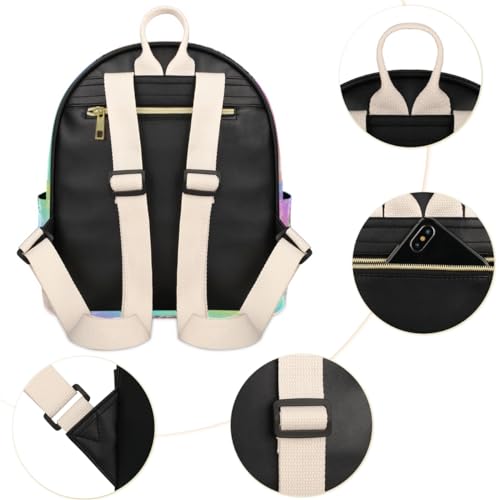 Sac à dos en cuir imprimé cheval galaxie design original et compact 9L