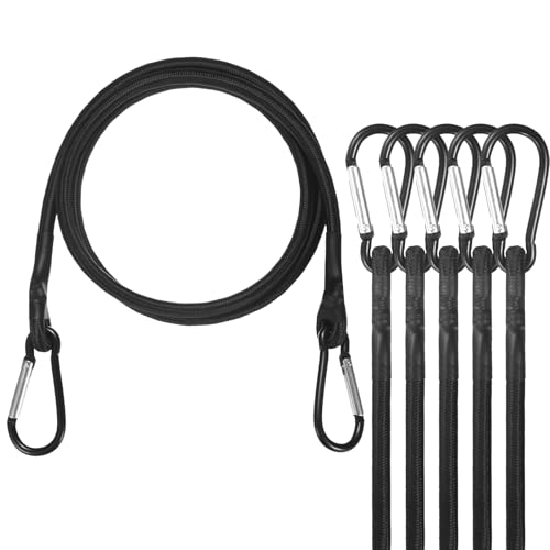 Cuerdas elásticas M METERXITY de 47.2 pulgadas con ganchos de aluminio para lona de camping 2