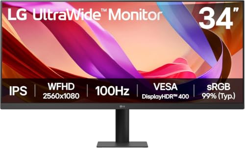 LG UltraWide™ 34U511A-B.AEU Ecran PC Ultra Large 34" - Dalle IPS résolution UWFHD (2560x1080), 5ms GtG 100Hz, DisplayHDR™ 400, sRGB 99% (CIE1931), inclinable, réglable en Hauteur, Mode Portrait