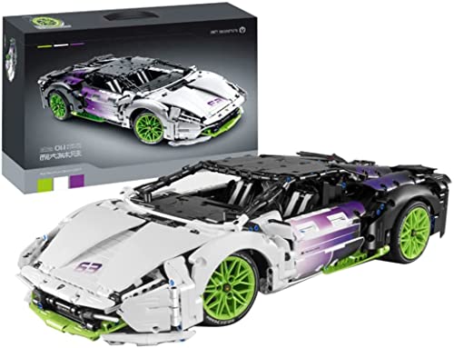 Technik Sportwagen Bausteine für Lamborghini Aventador, 2127 Teile 1:10 Technik Rennwagen Modell Bauset Konstruktionsspielzeug Fahrzeuge Kompatibel mit Lego Technic Cover