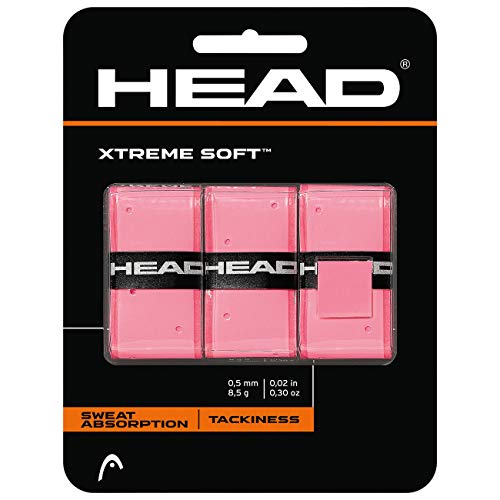 HEAD Xtreme Soft Racquet Overgrip - Tennis Racket Grip Tape - 3-Pack, Pink