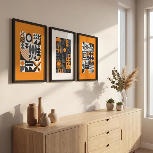Image of NoWorries Attractive geometrics modern art wall decor framed art prints, Set of 3 Paintings for living room, bedroom and office (Theme-Minimalist) (Art-9, 10x13inch)