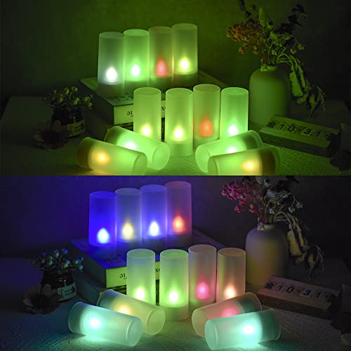 Topyond Bougies Chauffe-Plat Rechargeables sans Flamme à LED, 6 Couleurs changeantes avec télécommande, Bougies sans Flamme vacillantes pour la décoration intérieure, USB pour Une – Image 8