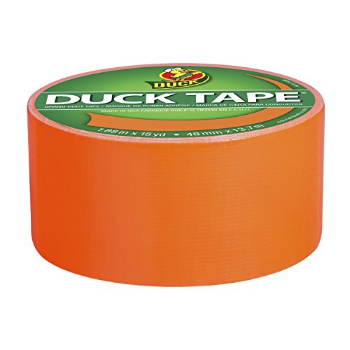Duck Tape Gewebe-Klebeband, einfarbig, Neonorange, Reparieren, Basteln, Personalisieren, Dekorieren und als Lernmaterial, 48 mm x 13,7 m