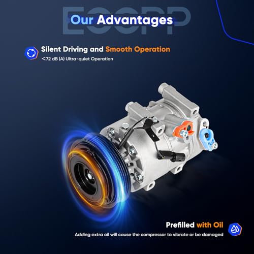 Image of ECCPP AC Compressor Fit for Kia Rondo L4 2.4L 2007-2012 | Fast Cooling AC Compressor with Clutch