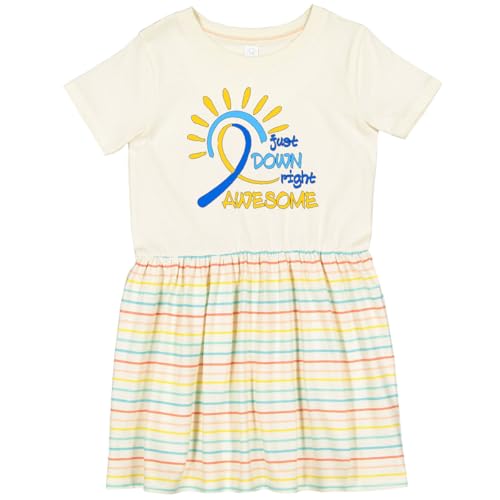 inktastic Just Down Right Awesome Down Syndrome Awareness Ribbon Toddler Dress