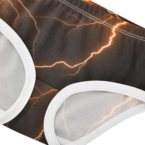 Cotton Toddler Girls Underwear Glowing Orange Lightning Bolts Dark Cute Panties Girl Funny Underpants Briefs 2t4
