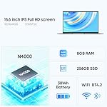 EYY 15.6" Laptop Computer, Win 11 Laptops with 8GB RAM 256GB SSD, 100% sRGB Screen, Celeron N4000 Processor(up to 2.6GHz) Notebook, Dual Band WiFi丨BT 4.2丨HDMI丨5000mAh Battery - Image 2