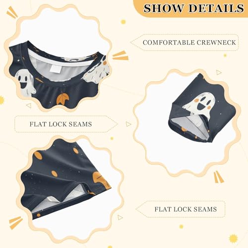 Cute Ghostly Pattern Boys Rash Guard Long Sleeve UPF 50+ Boys Swim Shirt Quick Dry Shirt for 3-12 Years3