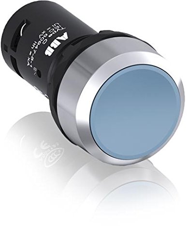 Poussoir rasant ABB Entrelec bleu bouton momentané anneau métallique contact 1NA
