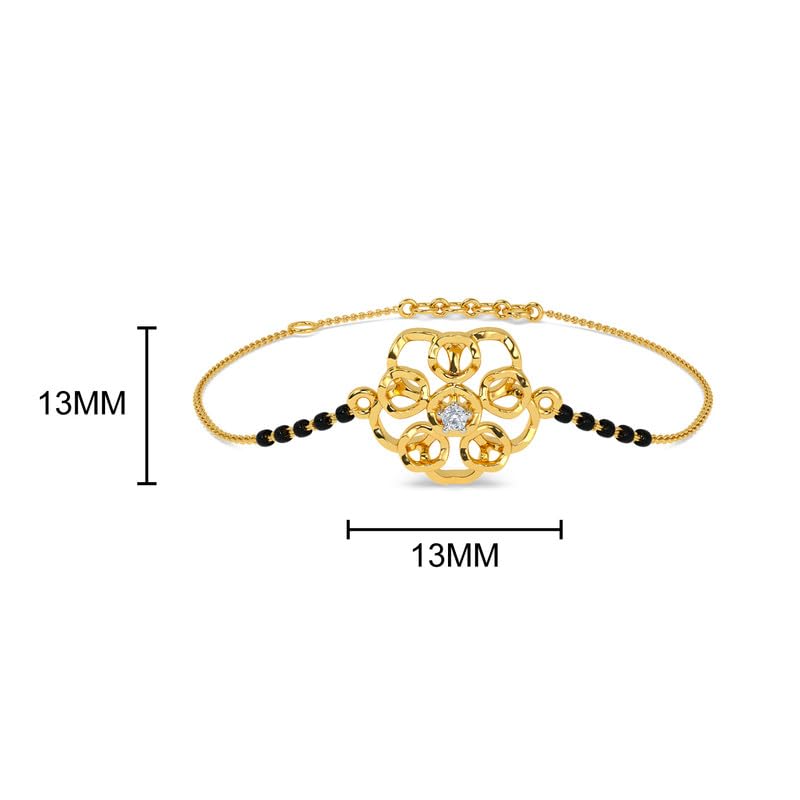 Image of KISNA Diamond Gold Mangalsutra Bracelet for Women