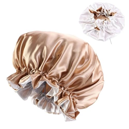 YTYHFEM Silk Satin Bonnet For Lady Sleep Cap Headwrap Hat Hair Wrap Cap Head Cover Bonnet Hat Satin Sleep Cap Adjustable Sleep Night Cap-black