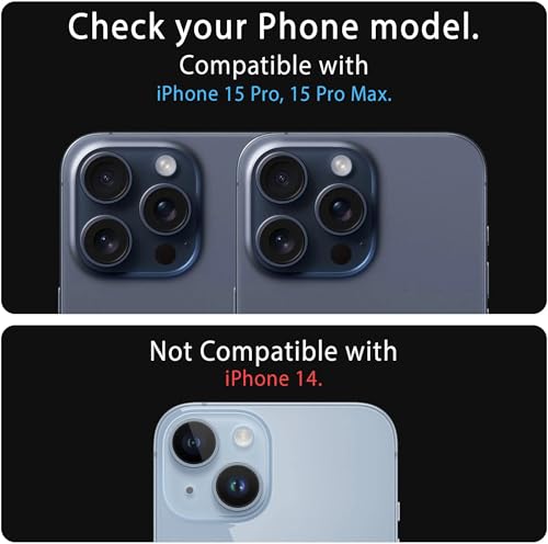 Image of ArmourPro Premium Camera Lens Protector Tempered Glass Compatible For iPhone 15 Pro max and iPhone 15 Pro Tough HD Individual Aluminum Alloy Lens Ring Cover, Scratch Resistant | Blue