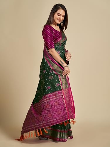 Aahlyo green patola silk saree in pure silk – image 3