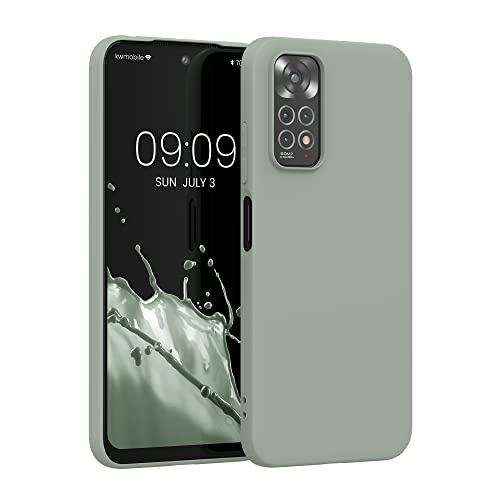 kwmobile Handyhülle für Xiaomi Redmi Note 11 / Note 11S Hülle - TPU Case - Kabelloses Laden - Schutzhülle Cover in Graugrün